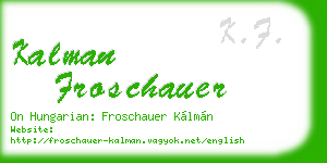 kalman froschauer business card