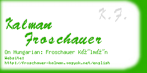 kalman froschauer business card